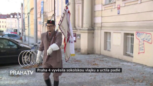 Praha 4 vyvěsila sokolskou vlajku a uctila padlé