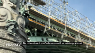Na oživení soch na Čechově mostě se začalo pracovat