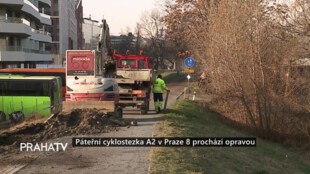 Páteřní cyklostezka A2 v Praze 8 prochází opravou