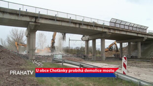 U obce Choťánky probíhá demolice mostu