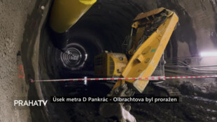 Úsek metra D Pankrác - Olbrachtova byl proražen