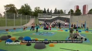 Nové multifunkční hřiště v Praze 13 hraje všemi barvami