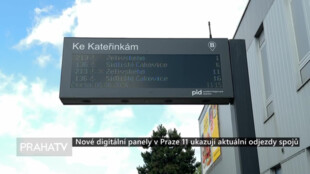 Nové digitální panely v Praze 11 ukazují aktuální odjezdy spojů